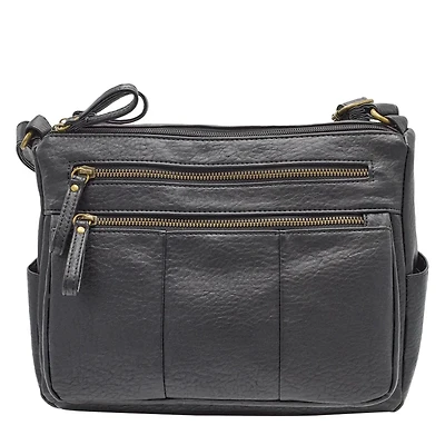Women's Double Zip Shoulder Bag