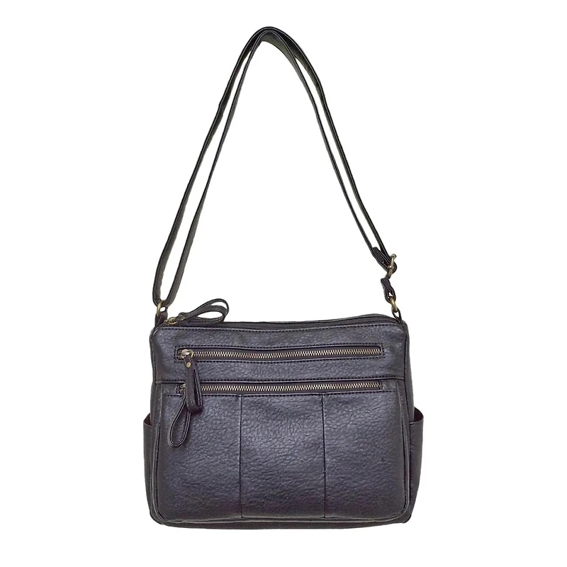 Women's Double Zip Shoulder Bag
