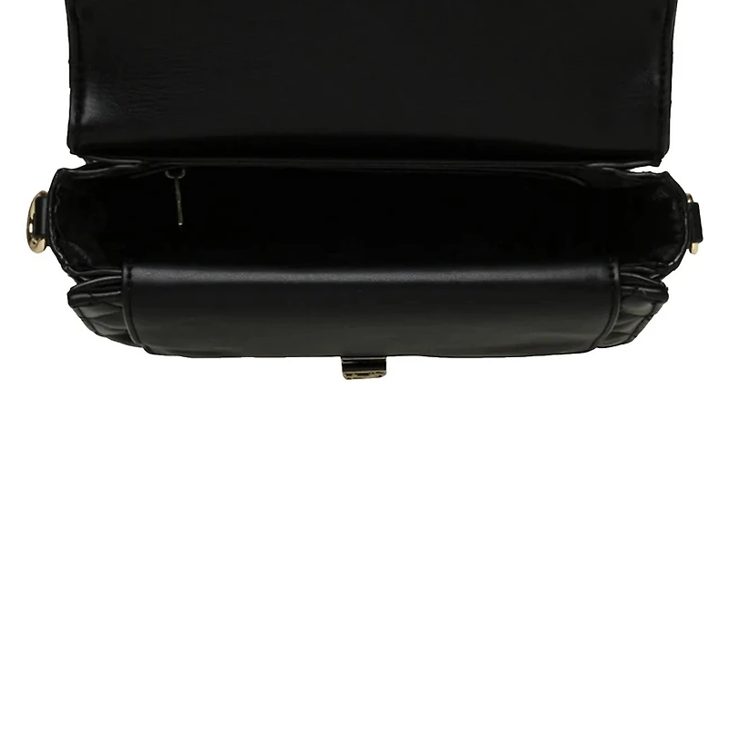 Women's Quilted Top Handle Bag Black