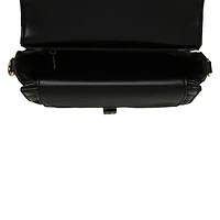 Women's Quilted Top Handle Bag Black