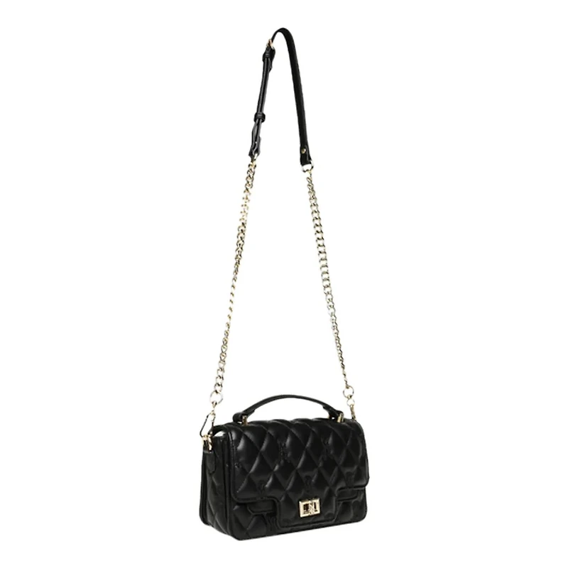 Women's Quilted Top Handle Bag Black