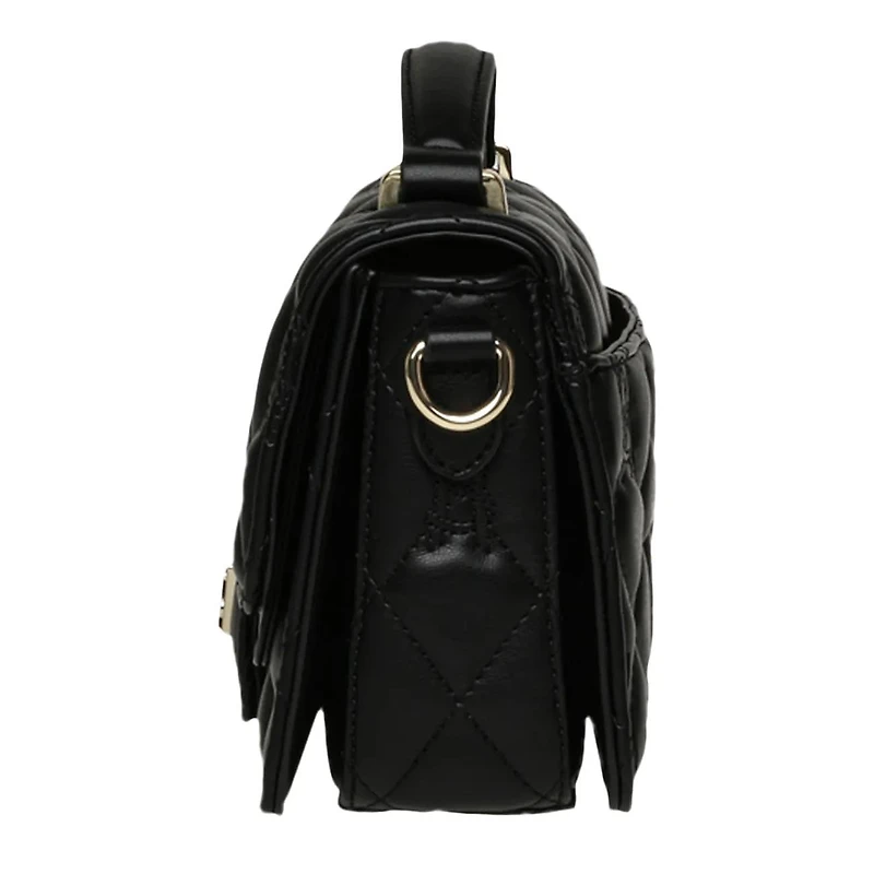 Women's Quilted Top Handle Bag Black