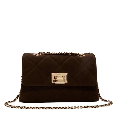 Quilted Faux Suede Crossbody