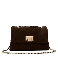 Quilted Faux Suede Crossbody