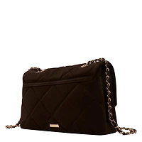 Quilted Faux Suede Crossbody