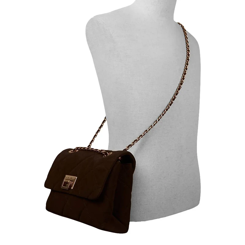 Quilted Faux Suede Crossbody