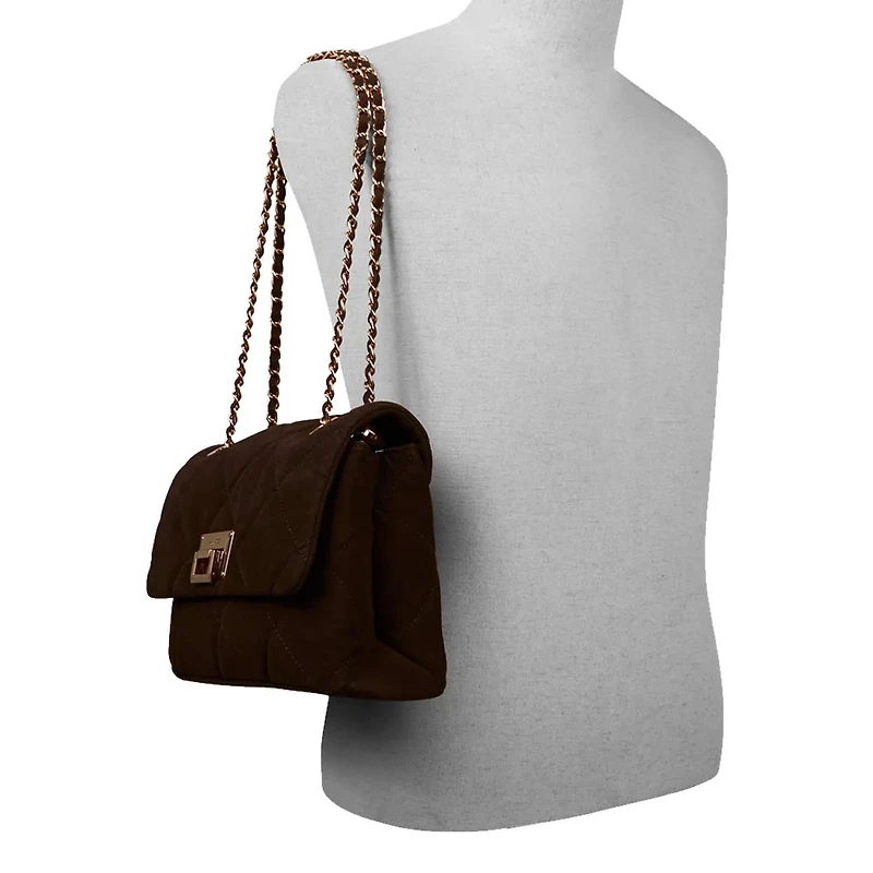 Quilted Faux Suede Crossbody