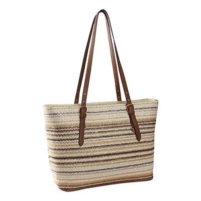 Straw Stripe Tote Bag