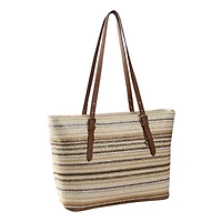 Straw Stripe Tote Bag
