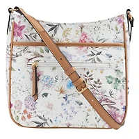 Women's Multi Zip Floral Crossbody