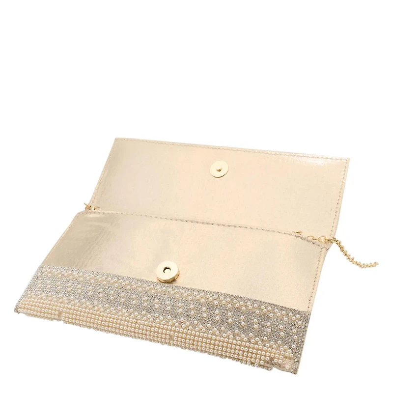 Women's Beaded Flap Evening Clutch