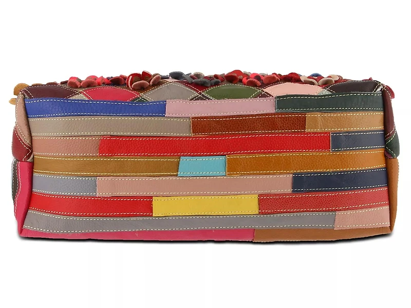 Applique Leather Shoulder Bag