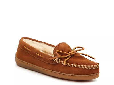 Pile Lined Hard Moccasin Slipper