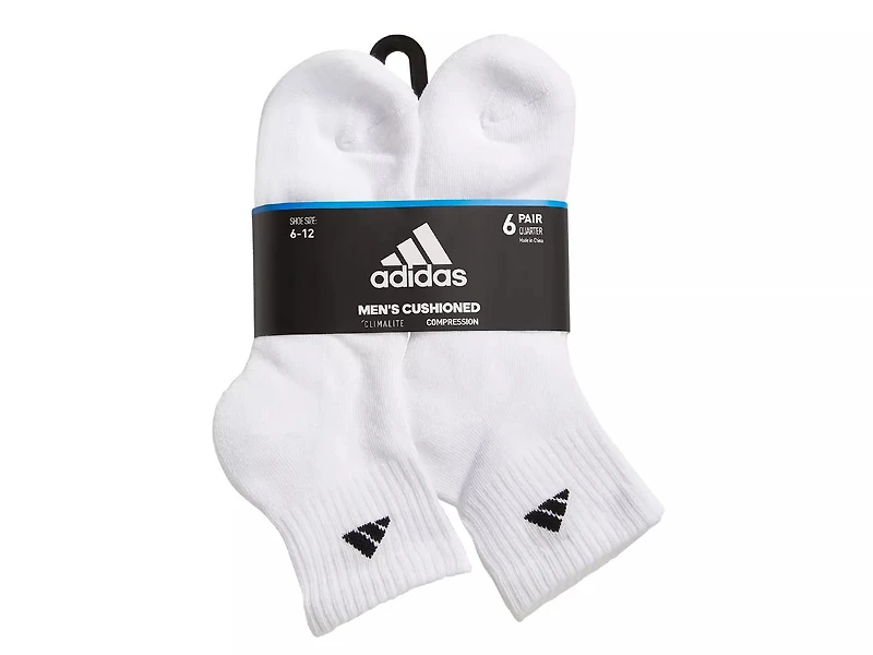 Cushioned Men's Quarter Ankle Socks - 6 Pack