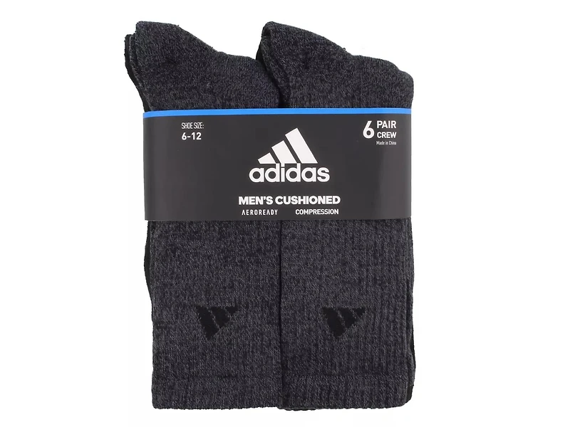 Cushioned Men's Crew Socks - 6 Pack