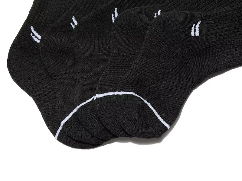 Black 5-Pair Kids' Crew Socks