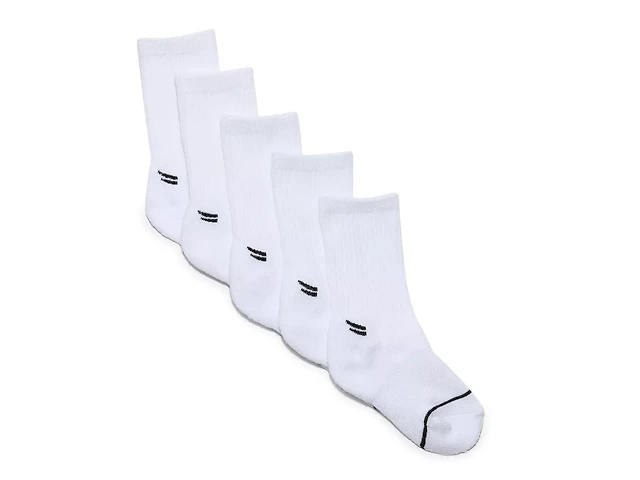 White 5-Pair Kids' Crew Socks