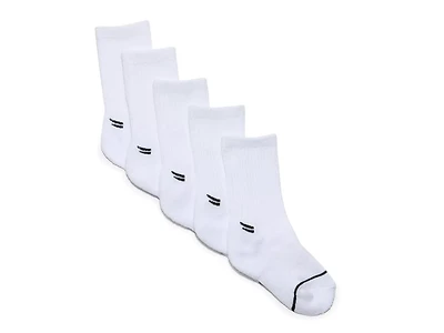 White 5-Pair Kids' Crew Socks