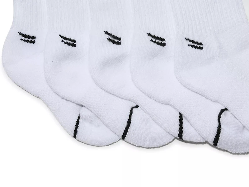 White 5-Pair Kids' Crew Socks