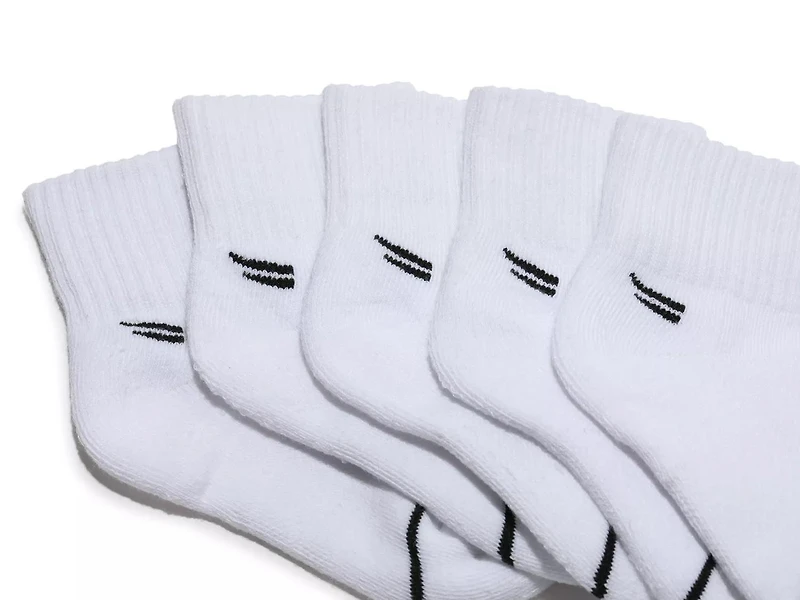 White 5-Pair Kids' Quarter Socks