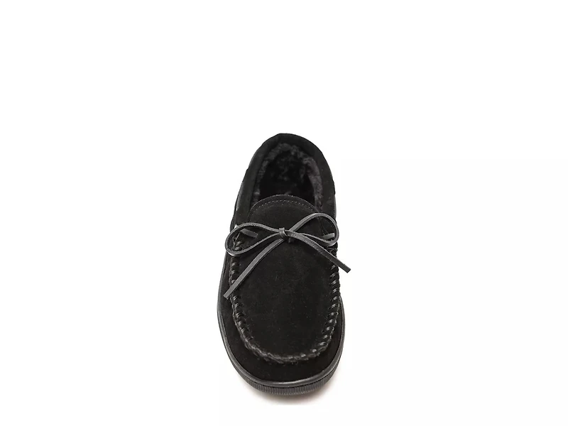 Pile Lined Hardsole Moccasin Slipper