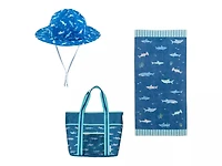 Shark Kids' Beach Towel, Tote, & Sun Hat Set