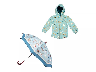 Western Kids' Raincoat & Umbrella Set