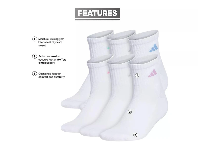 Athletic Cushioned Women's Quarter Ankle Socks
