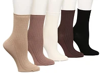 Neutrals Waffle Women's Crew Socks - 5 Pack