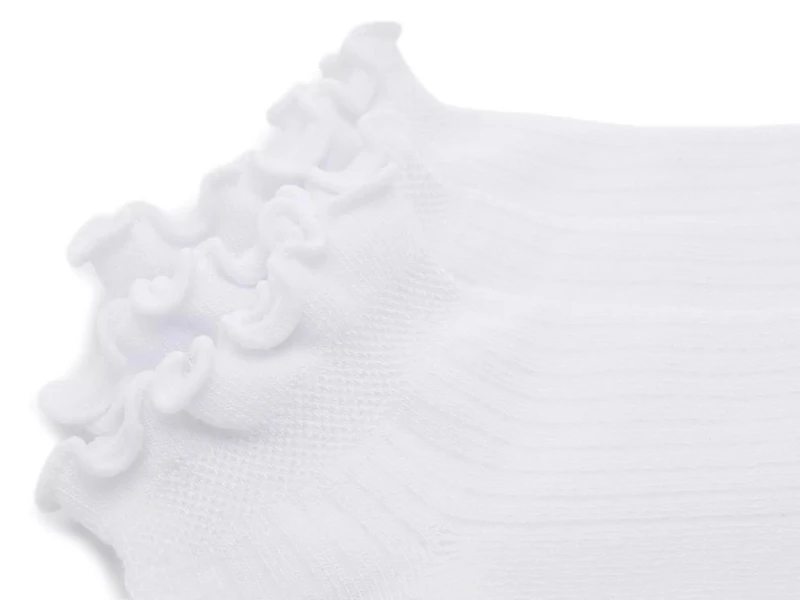 Ribbed Lettuce Trim Women's Ankle Socks - 3 Pack