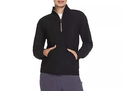 GO LUXE Rib Women's Quarter Zip Sweatshirt