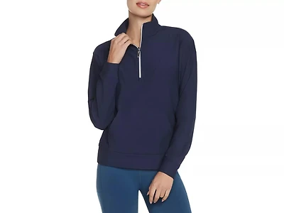 GO LUXE Rib Women's Quarter Zip Sweatshirt