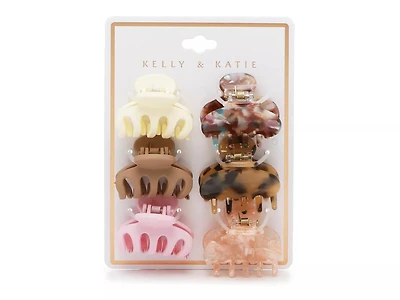 Tonal Hair Clip Set - 6 Pack