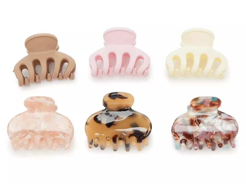 Tonal Hair Clip Set - 6 Pack