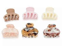 Tonal Hair Clip Set - 6 Pack