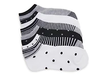 Dot Stripe Women's No Show Socks - 6 Pack