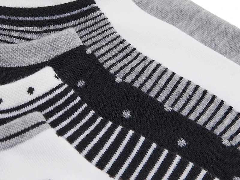 Dot Stripe Women's No Show Socks - 6 Pack