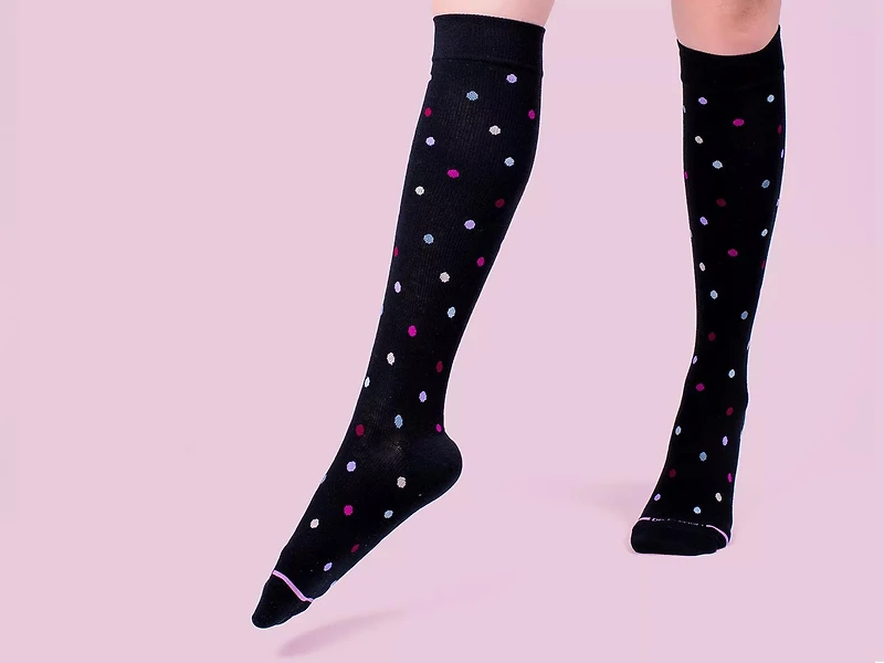 Dancing Dots Women's Compression Knee Socks