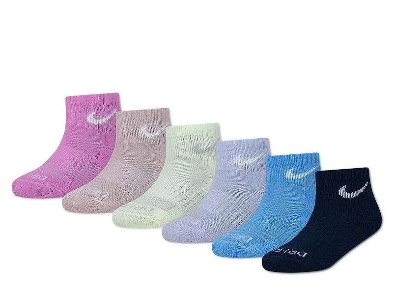 Cushioned Kids' Quarter Ankle Socks - 6 Pack