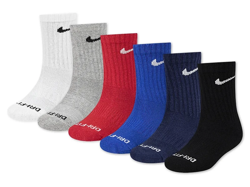 Performance Kids' Crew Socks - 6 Pack