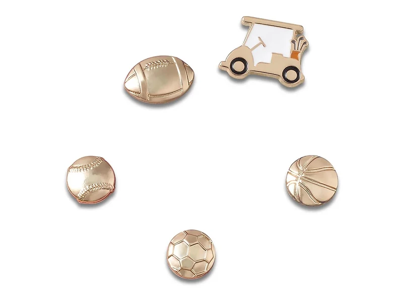All Gold Sports Jibbitz Set - 5 Pack