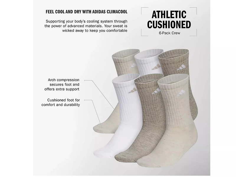 Athletic Cushioned Women's Quarter Ankle Socks - 6 Pack