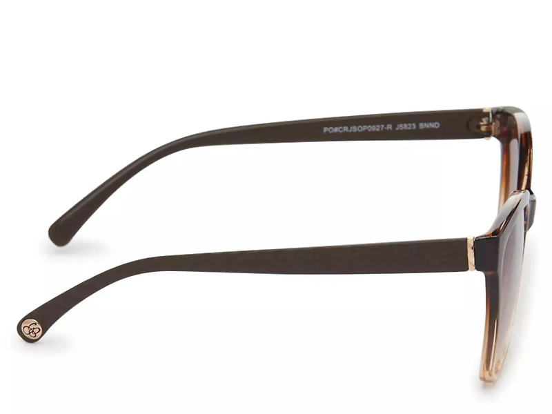 Square Cat-Eye Embossed Sunglasses