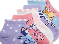 Bluey Scalloped Kids' Ankle Sock - 6 Pack