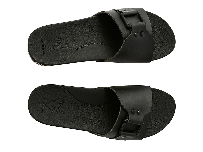 Banded Horizon Buckle Slide Sandal