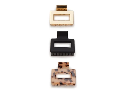 Square Claw Hair Clip Set - 3 Pack