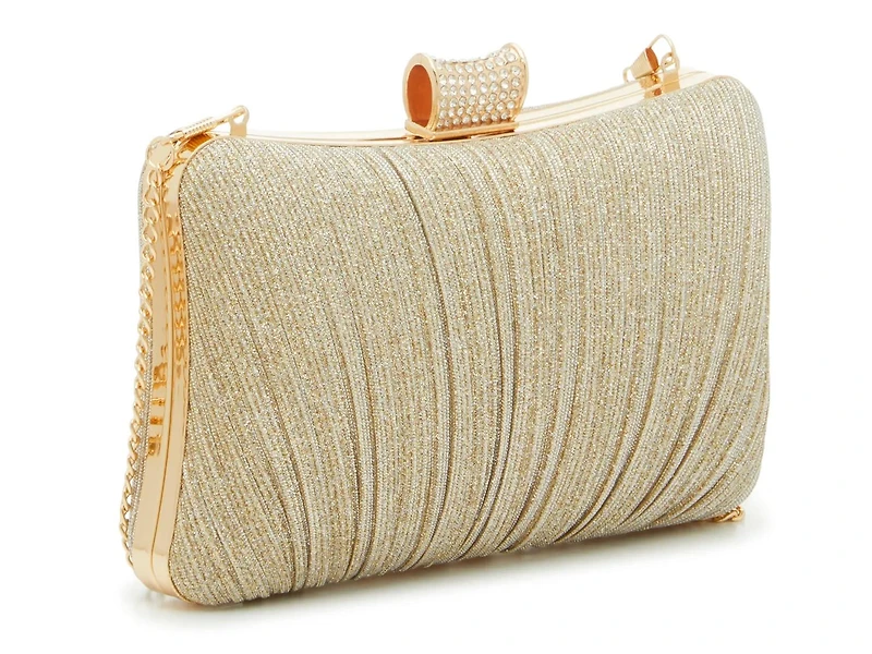 Glitter Pleat Clutch