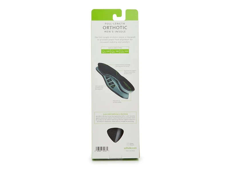 Sof Sole Men's Full-Length Orthotic Insole