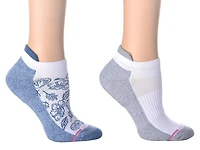 Floral & Solid Women's No Show Socks - 2 Pack