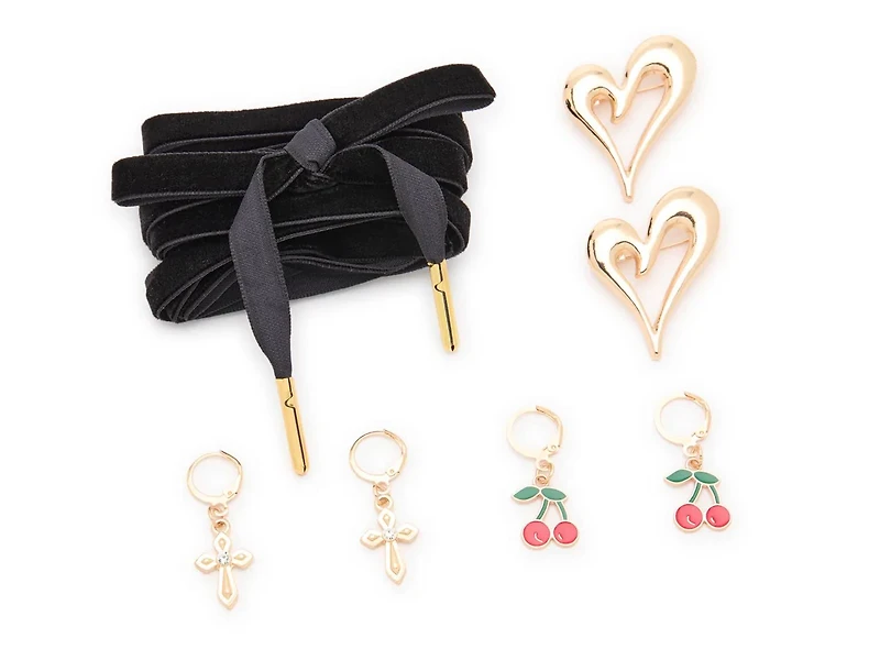 Cherry Cross Shoe Charms & Laces - 8 Pack